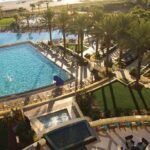 Aerial view of commercial synthetic turf landscaping at Omni Amelia Island Resort